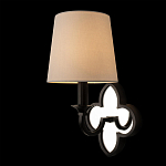 Бра с белым текстильным абажуром и декоративным основанием в виде четырехлистника с зеркальной вставкой Vitorino варинант исполнения - 9 | Loft Concept в Костроме