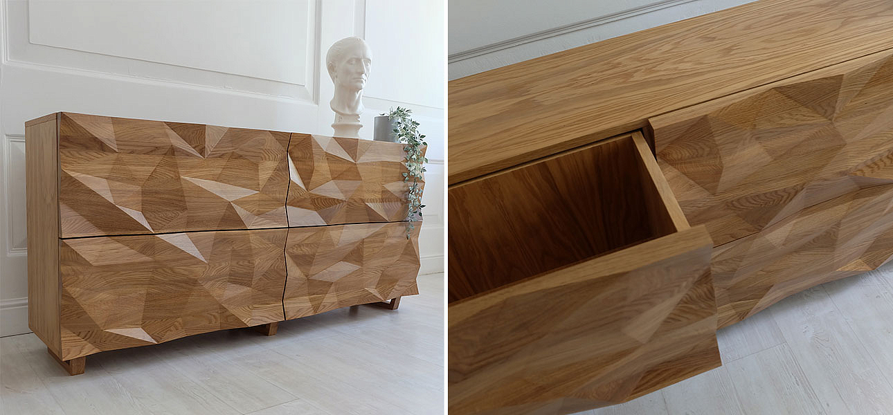 Комод с большими угловыми фигурами, 2 уровня Geometric Greece Комод с большими угловыми фигурами, 2 уровня Geometric Greece - Loft-Concept в Костроме