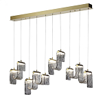 Подвесной светильник линейный с плафонами волнистой формы из фактурного стекла Big Wave варинант исполнения - 3 | Loft Concept в Костроме