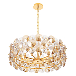 Люстра круглая золотого цвета с круглыми хрустальным элементами Solyria варинант исполнения - 6 | Loft Concept в Костроме