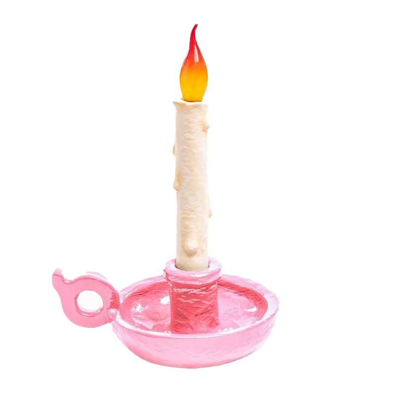 Настольная лампа Seletti Bugia light pink Белый Розовый Настольная лампа Seletti Bugia light pink Белый Розовый в Костроме | Loft Concept