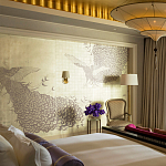 Обои ручная роспись в стиле Арт-деко Whistler Peacocks Special Colourway on 12 Carat White Gold gilded silk варинант исполнения - 1 | Loft Concept в Костроме