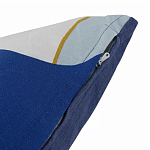 Подушка декоративная хлопковая синего цвета с абстрактным принтом Elysian Flow Azure варинант исполнения - 4 | Loft Concept в Костроме