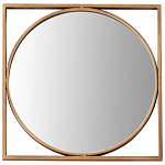 Круглое  зеркало в квадратной раме из металла Coste Mirror варинант исполнения - 1 | Loft Concept в Костроме