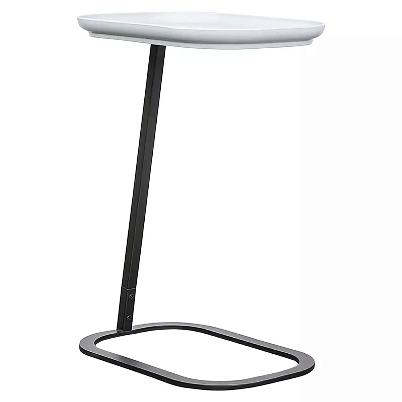 Столик приставной с прямоугольной серой столешницей Steel Stable Table Серый Черный Столик приставной с прямоугольной серой столешницей Steel Stable Table Серый Черный в Костроме | Loft Concept