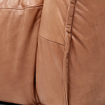 Трехместный диван с кожаной обивкой коричневый Coste Leather Sofa варинант исполнения - 7 | Loft Concept в Костроме