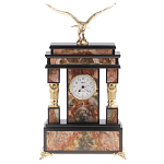 Часы настольные из яшмы и бронзы с декором в виде горного орла Eagle Stone Clock варинант исполнения - 1 | Loft Concept в Костроме