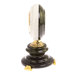 Часы настольные бронзовые из натуральных камней Мрамор и Змеевик Stone Clock варинант исполнения - 6 | Loft Concept в Костроме