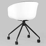 Офисное кресло из пластика с мягким сиденьем Eggshell Black варинант исполнения - 6 | Loft Concept в Костроме