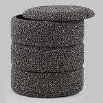 Пуф Three Gray в ткани букле серого цвета варинант исполнения - 2 | Loft Concept в Костроме