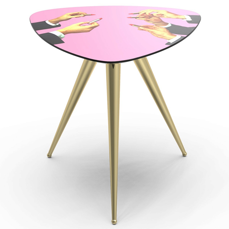 Журнальный стол Seletti Side Table Pink Lipsticks Розовый пастельный Латунь в Костроме | Loft Concept 