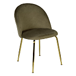Стул велюровый хаки на золотистых металлических ножках Vendramin Chair варинант исполнения - 2 | Loft Concept в Костроме