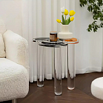 Дизайнерский журнальный стол с фигурной столешницей на 3-х прозрачных ножках Rahakif варинант исполнения - 4 | Loft Concept в Костроме