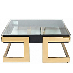 Стол журнальный квадратный с стеклянной столешницей Alonso Glass варинант исполнения - 1 | Loft Concept в Костроме