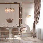 Бра с металлическим основанием золотого цвета и хрустальными подвесками Textured Glass варинант исполнения - 8 | Loft Concept в Костроме