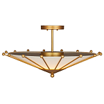 Потолочный светильник в форме конуса с каркасом золотого цвета и тканевым абажуром Inspiration in Light варинант исполнения - 3 | Loft Concept в Костроме