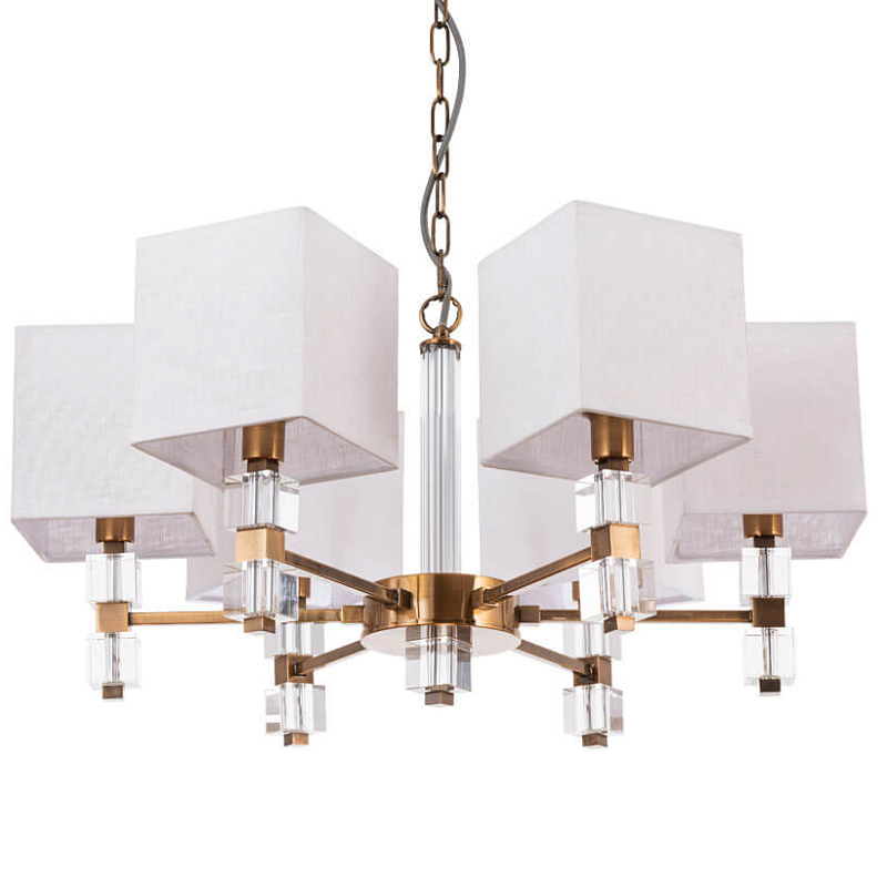 Люстра Tradonico Chandelier Brass Белый Бронза Прозрачный Люстра Tradonico Chandelier Brass Белый Бронза Прозрачный в Костроме | Loft Concept