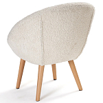 Кресло на деревянных ножках с обивкой из ткани букле Aldo Boucle Armchair варинант исполнения - 4 | Loft Concept в Костроме