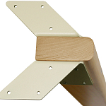 Обеденный стол с прямоугольной бежевой столешницей из стекла на 4-х деревянных ножках Beige Marble варинант исполнения - 5 | Loft Concept в Костроме