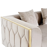 Диван двухместный  бежевый с золотым каркасом Bertrude варинант исполнения - 2 | Loft Concept в Костроме