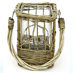 Кашпо стеклянное в плетёной корзине Argo варинант исполнения - 1 | Loft Concept в Костроме