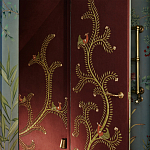 Обои с вышивкой ручной работы Fyodor Original colourway on Merlot linen варинант исполнения - 3 | Loft Concept в Костроме