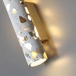 Бра с цилиндрическим белым бетонным плафоном Terrazzo Light варинант исполнения - 4 | Loft Concept в Костроме