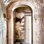 Обои ручная роспись Bamboo River Blossom Original colourway on Deep Rich Gold gilded paper with pearlescent antiquing варинант исполнения - 2 | Loft Concept в Костроме