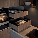 Комбинированный кухонный гарнитур сине-серого цвета с фасадом под дерево Benjamin Kitchen Set варинант исполнения - 2 | Loft Concept в Костроме