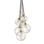 Подвесной светильник с шестью прозрачными стеклянными шарообразными плафонами Hinkley варинант исполнения - 1 | Loft Concept в Костроме