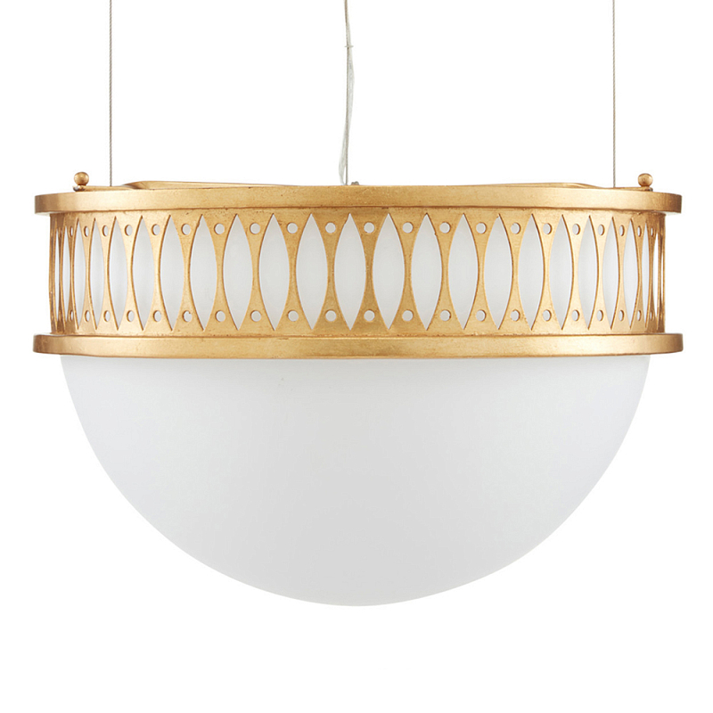 Подвесной светильник с фактурным золотым каркасом Exceptional Classic Design Золотой Молочный Подвесной светильник с фактурным золотым каркасом Exceptional Classic Design Золотой Молочный в Костроме | Loft Concept