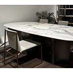 Стол обеденный мраморный с колоннами Marble Column Table варинант исполнения - 4 | Loft Concept в Костроме