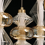 Люстра с плафонами из прозрачного и янтарного стекла в виде шаров и ромбов Gabriel Scott Luna варинант исполнения - 11 | Loft Concept в Костроме