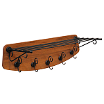 Вешалка настенная с металлической полкой и 5-ю черными крючками Noble Branches варинант исполнения - 1 | Loft Concept в Костроме