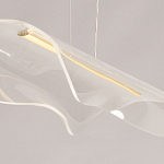 Люстра линейная с прозрачным волнообразным плафоном Wave Line варинант исполнения - 9 | Loft Concept в Костроме