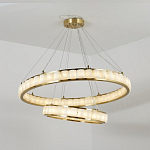 Люстра с 2-мя кольцами из натурального камня с регулируемыми плафонами Durability of Stone варинант исполнения - 3 | Loft Concept в Костроме