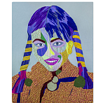 Картина с вышивкой Портрет wall panel People with the yellow ear 3 варинант исполнения - 3 | Loft Concept в Костроме