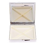 Таблетница карманная квадратная с 4-мя отделениями с зеркалом и накладкой из натурального камня Содалит Silver Stone Pillboxes варинант исполнения - 3 | Loft Concept в Костроме