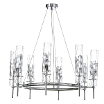 Люстра подвесная круглая с 8-ю цилиндрическими плафонами из стекла LIAISON варинант исполнения - 1 | Loft Concept в Костроме