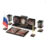 Настольный письменный набор из креноида и змеевика на бронзовых ножках Marble Accessory варинант исполнения - 2 | Loft Concept в Костроме