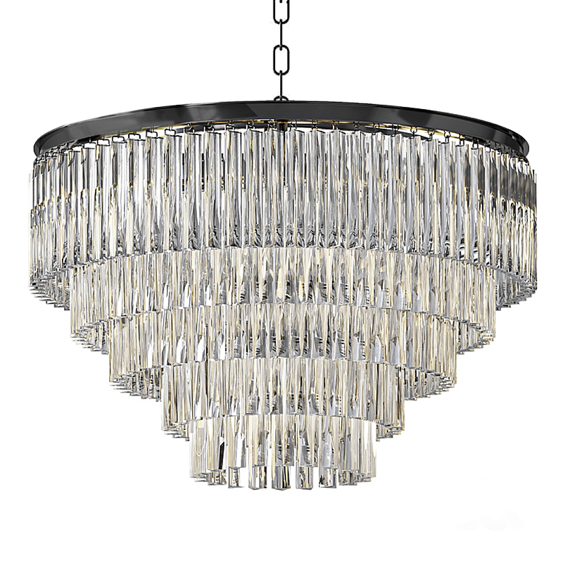 Люстра Odeon Clear Glass Fringe Chandelier -60 Черный в Костроме | Loft Concept 