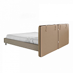 Кровать двуспальная серая с изголовьем из экокожи и ткани Modern Look варинант исполнения - 2 | Loft Concept в Костроме