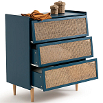 Комод с 3-мя ящиками из ротанга Blais Deep Blue Wicker Furniture варинант исполнения - 4 | Loft Concept в Костроме