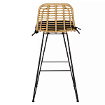 Стул барный с ротанговым плетением Half Bar Chair with Wicker без подлокотников варинант исполнения - 3 | Loft Concept в Костроме