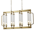 Люстра прямоугольная с 8-ю стеклянными плафонами цилиндрической формы Jeanette варинант исполнения - 1 | Loft Concept в Костроме