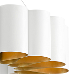 Люстра круглая фактурная в сочетании белого и золотого цвета Wide Stripes of Ribbon варинант исполнения - 1 | Loft Concept в Костроме