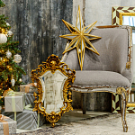 Зеркало настенное в ажурной раме золотого цвета с эффектом старины Classic Ornament Mirror варинант исполнения - 2 | Loft Concept в Костроме