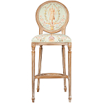 Барный стул из массива бука светло-зеленый с растительным орнаментом Raffael Angel Green Bar stool варинант исполнения - 1 | Loft Concept в Костроме