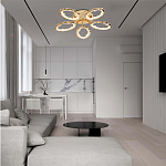 Потолочная люстра с 5-ю светодиодными лампами с золотистым каркасом Ring of Fire варинант исполнения - 1 | Loft Concept в Костроме