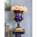 Ваза темно-синего цвета из фарфора с бронзовыми ручками в виде фигур Eden Garden porcelain and bronze варинант исполнения - 8 | Loft Concept в Костроме